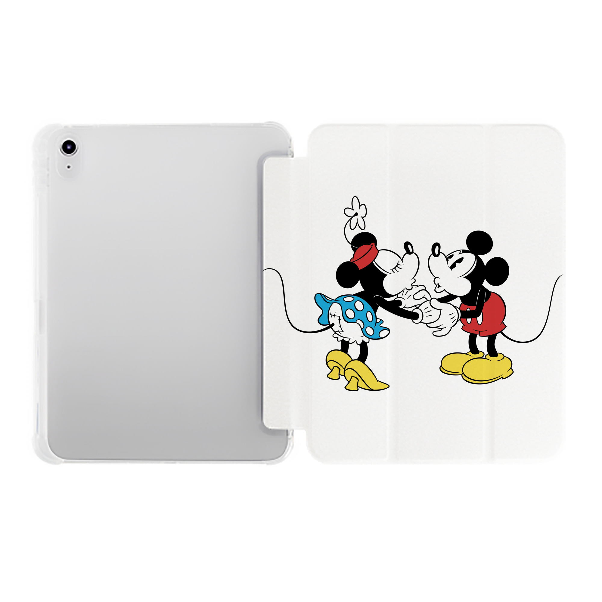 （画像用） ミッキーマウス Mickey Mouse IPad ケース ペン収納付き 三つ折りスタンド PUレザー×シリコン 対応機種9.5/10.5/10.9インチ